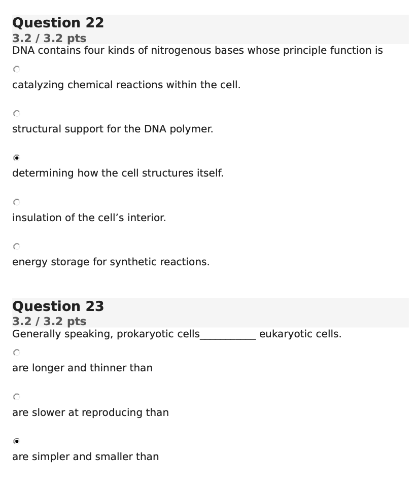 BIOL 101 Quiz 2 Molecules Liberty