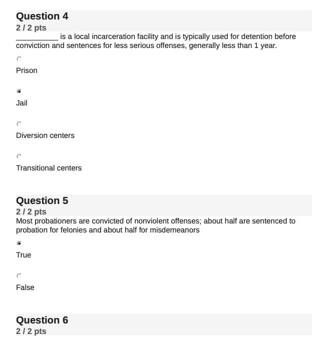 CJUS 650 Quiz 3 Liberty University