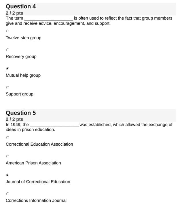 CJUS 650 Quiz 4 Liberty University